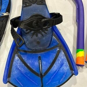 Blue and black flippers for snorkeling #snorkeling Size 10. SKU46